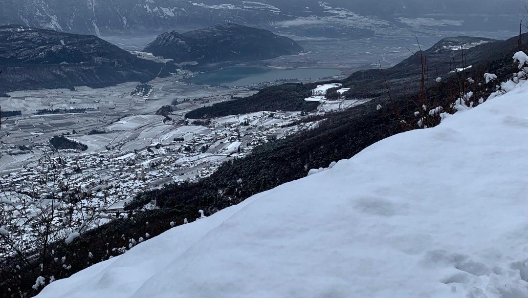 Von Kaltern zum Penegal im Winter über den „Telefonsteig“ Schneeschuhwanderung